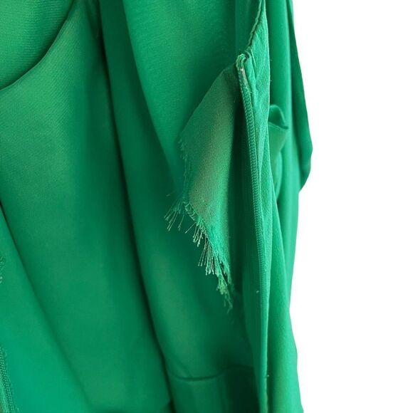 GREYLIN Silk Sleeveless Faux Wrap Mini Dress Green M - Picture 9 of 12